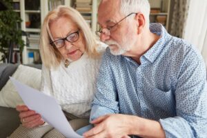 elderly couple with medical power of attorney - advance directive document